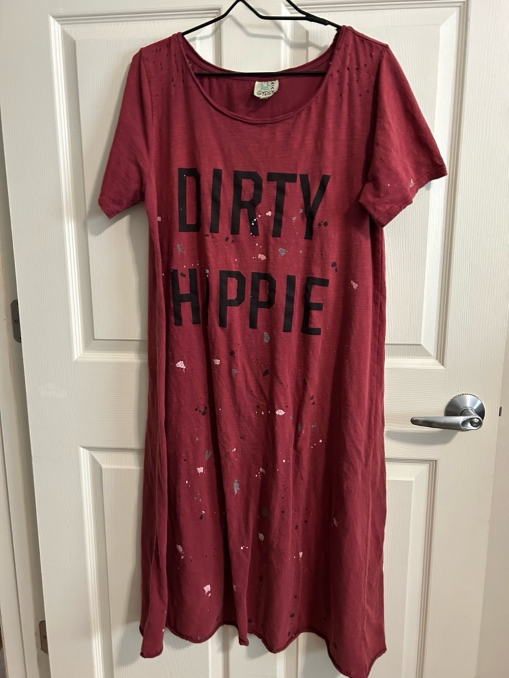 Dirty Hippie Graphic Maxi Tee - Burgundy